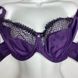 NWT Curvy Kate PLUM/BLK Unlined Underwire, 30J  *P1036
